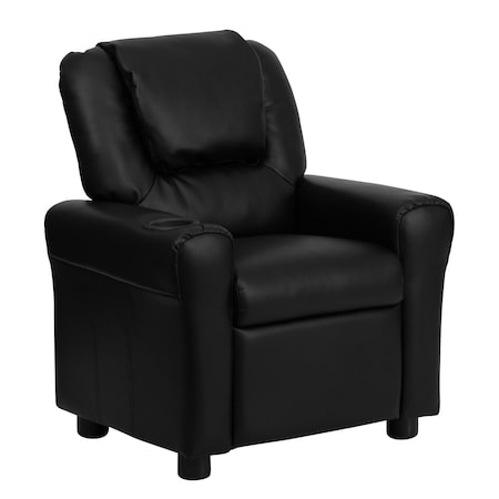Flash Furniture Kids Recliner, 21-1/2" to 36-1/2" x 27", Upholstery Color: Black DG-ULT-KID-BK-GG